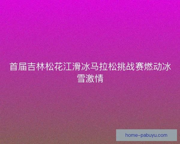 首届吉林松花江滑冰马拉松挑战赛燃动冰雪激情