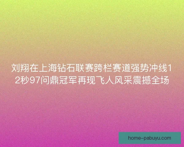 刘翔在上海钻石联赛跨栏赛道强势冲线12秒97问鼎冠军再现飞人风采震撼全场