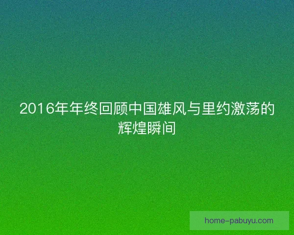2016年年终回顾中国雄风与里约激荡的辉煌瞬间